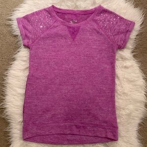 Justice lace back top girls purple